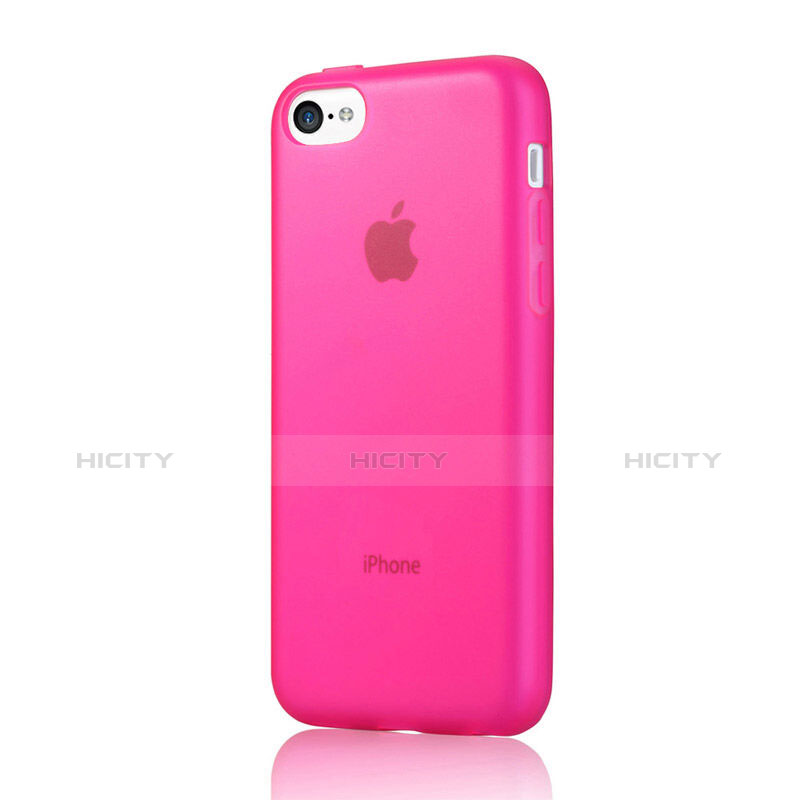 Funda Silicona Goma Mate para Apple iPhone 5C Rosa Roja