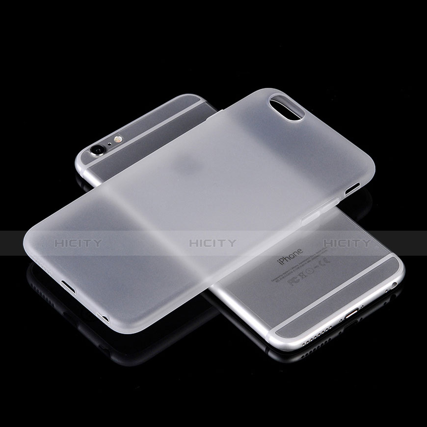 Funda Silicona Goma Mate para Apple iPhone 6 Blanco