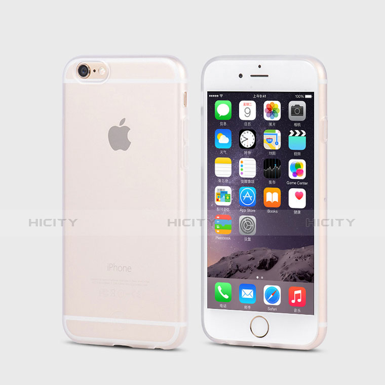 Funda Silicona Goma Mate para Apple iPhone 6 Blanco