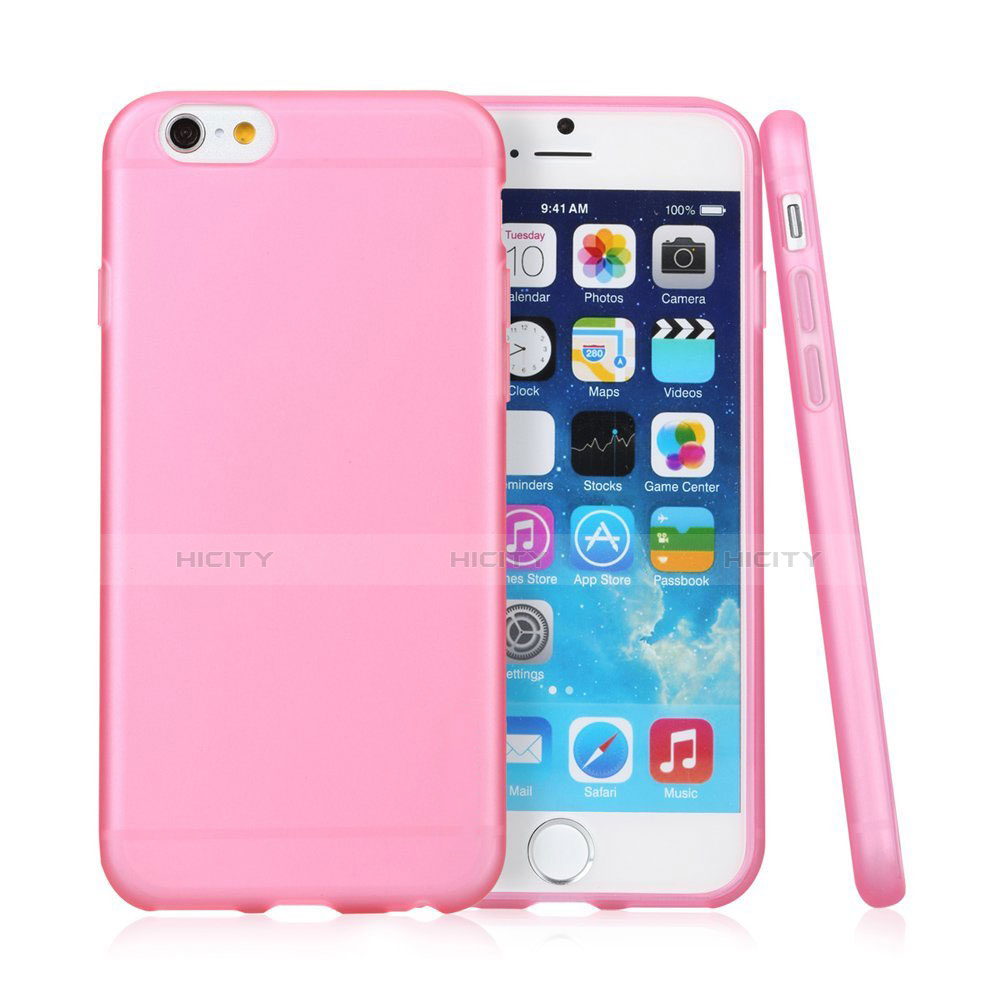 Funda Silicona Goma Mate para Apple iPhone 6 Rosa