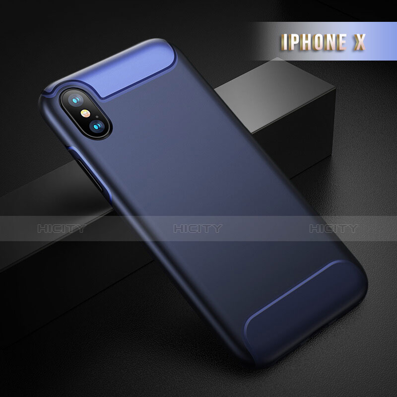 Funda Silicona Goma Mate para Apple iPhone X Azul