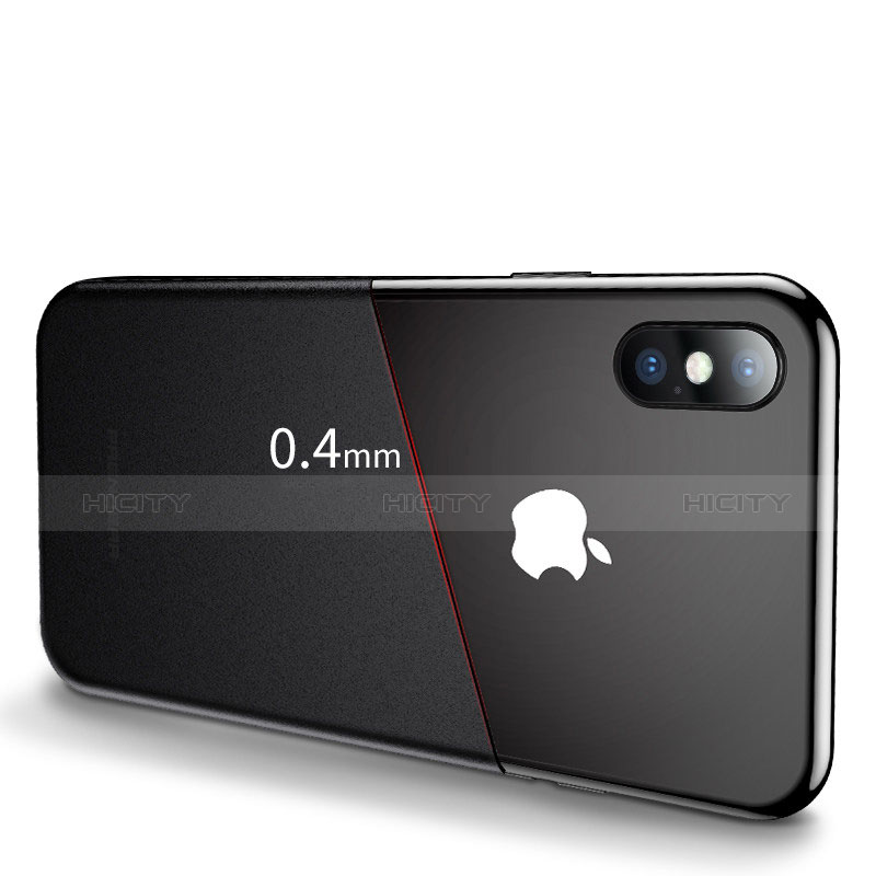 Funda Silicona Goma Mate para Apple iPhone X Negro