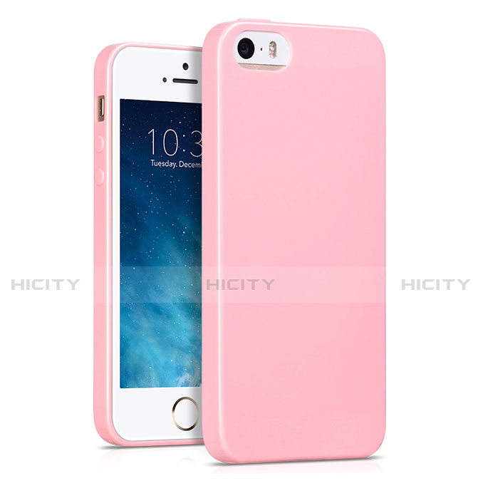 Funda Silicona Goma para Apple iPhone 5S Rosa