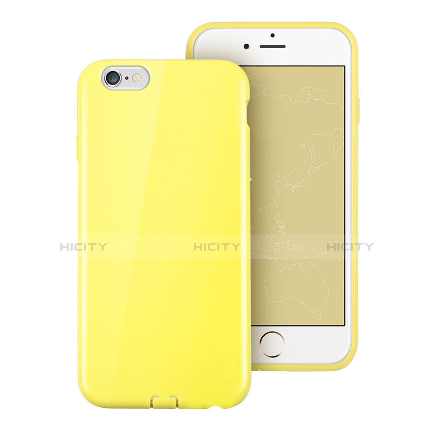 Funda Silicona Goma para Apple iPhone 6 Amarillo