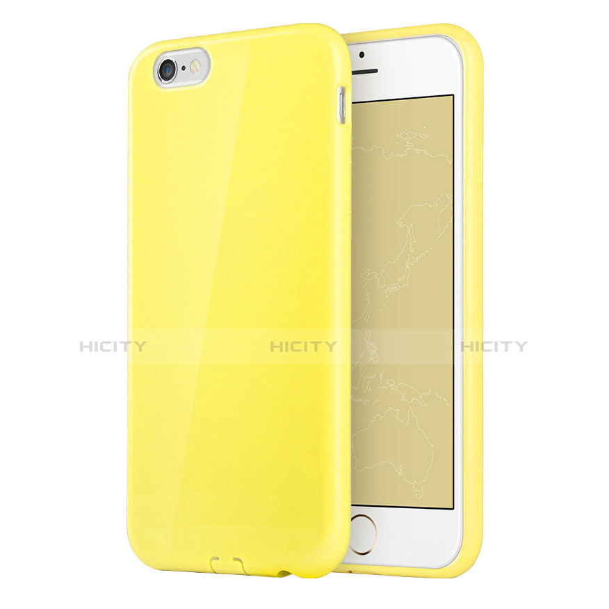 Funda Silicona Goma para Apple iPhone 6 Amarillo