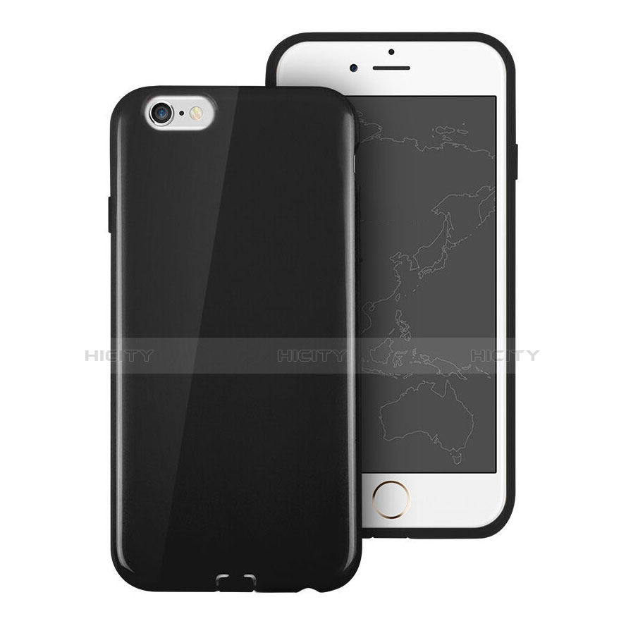 Funda Silicona Goma para Apple iPhone 6S Negro