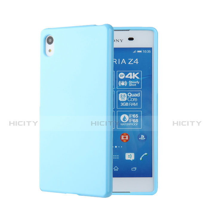 Funda Silicona Goma para Sony Xperia Z3+ Plus Azul