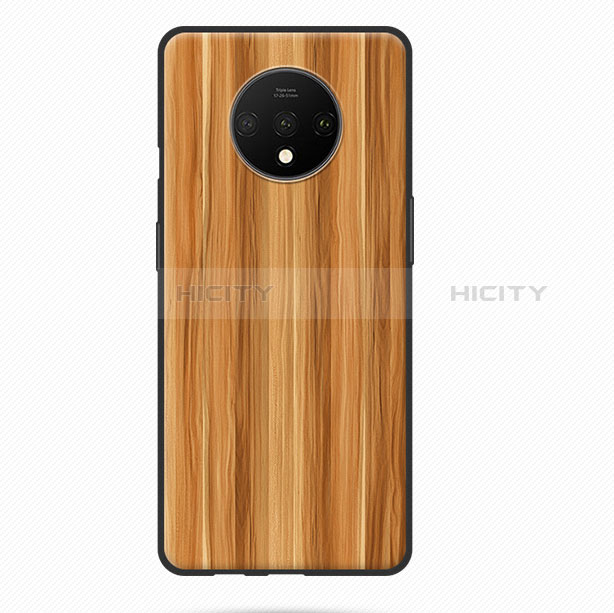 Funda Silicona Goma Patron de Grano de Madera para OnePlus 7T