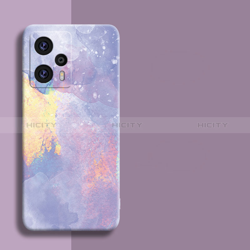 Funda Silicona Goma Patron de Moda Carcasa S01 para Xiaomi Poco F5 5G Morado