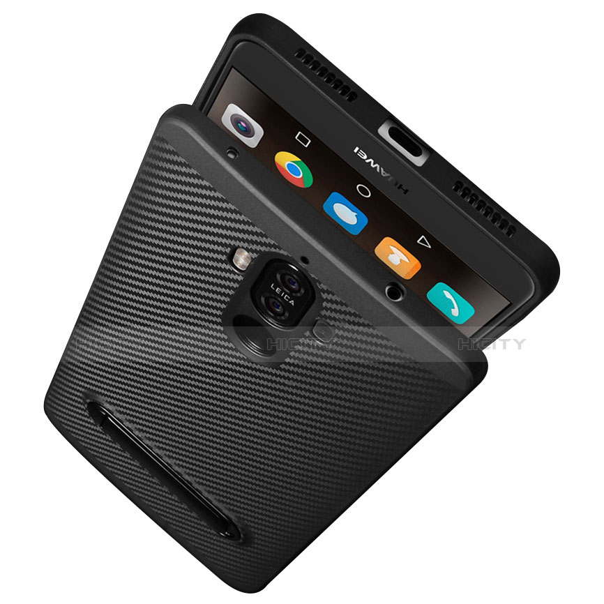 Funda Silicona Goma Twill con Soporte A01 para Huawei Mate 9 Negro