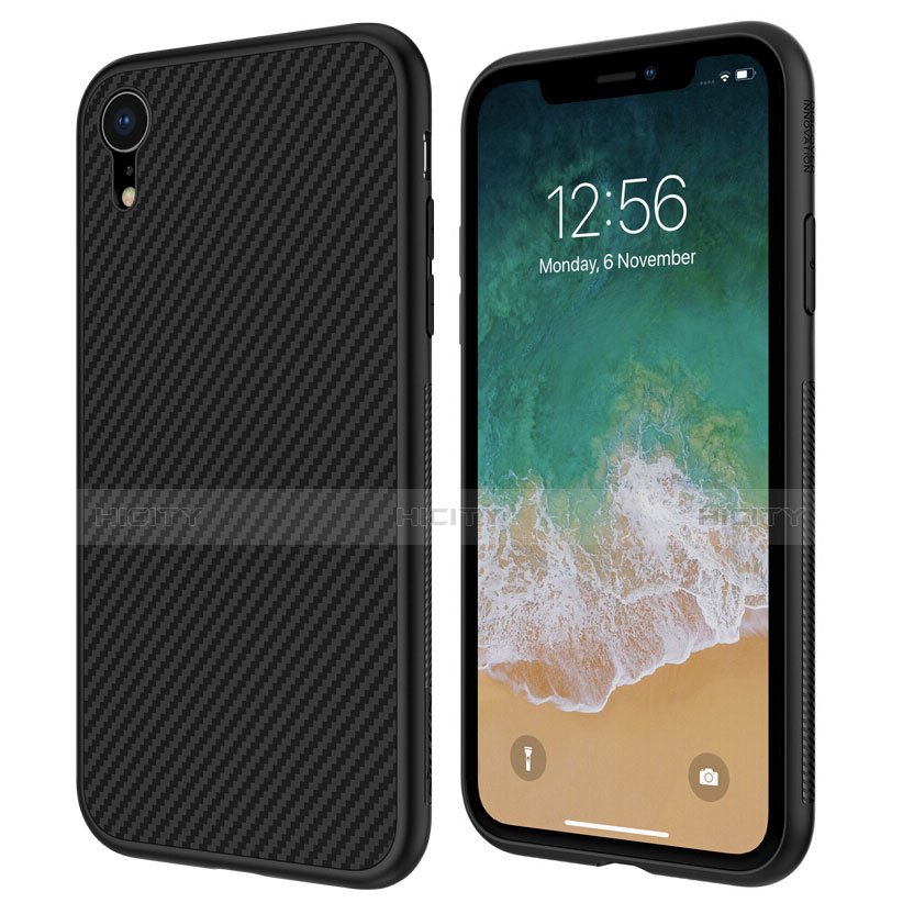 Funda Silicona Goma Twill para Apple iPhone XR Negro