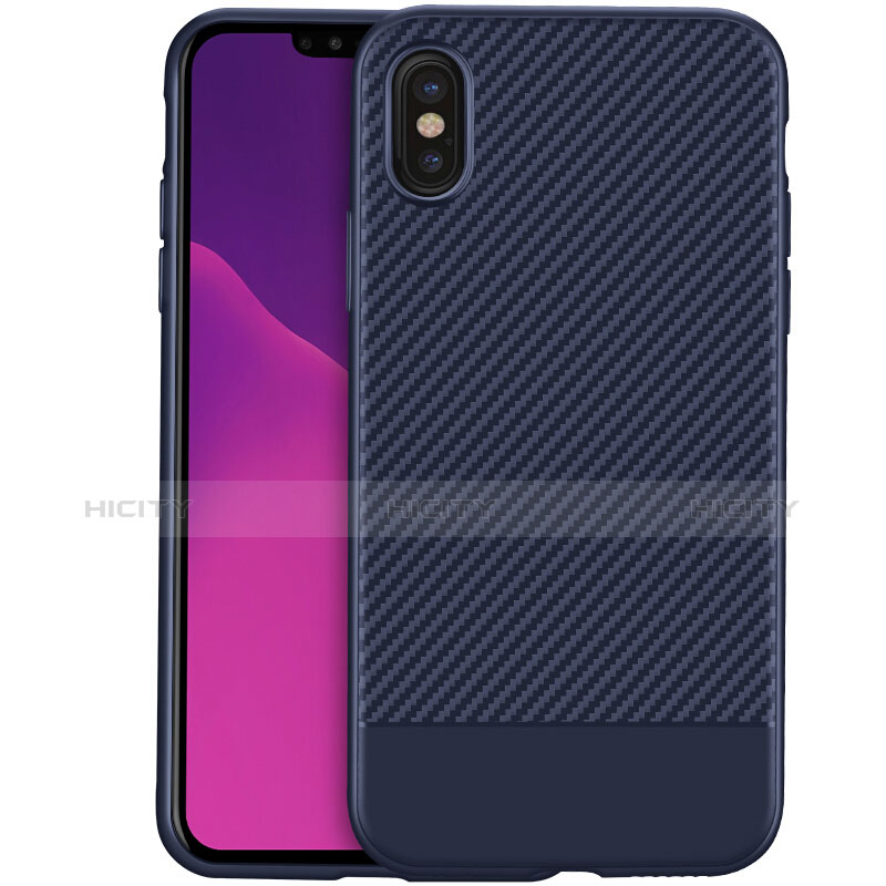 Funda Silicona Goma Twill para Apple iPhone Xs Azul