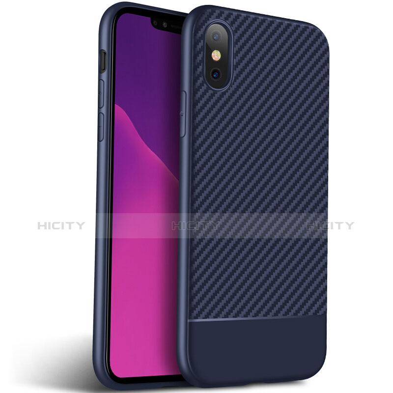 Funda Silicona Goma Twill para Apple iPhone Xs Azul