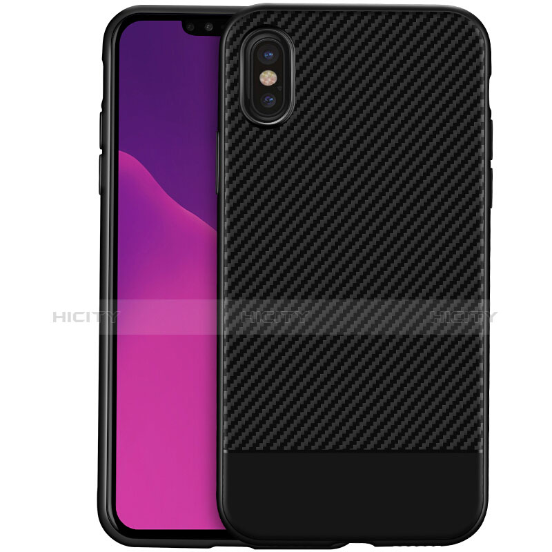 Funda Silicona Goma Twill para Apple iPhone Xs Negro