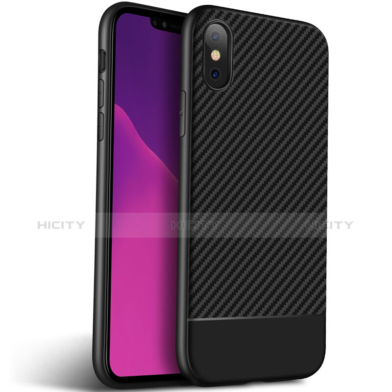 Funda Silicona Goma Twill para Apple iPhone Xs Negro