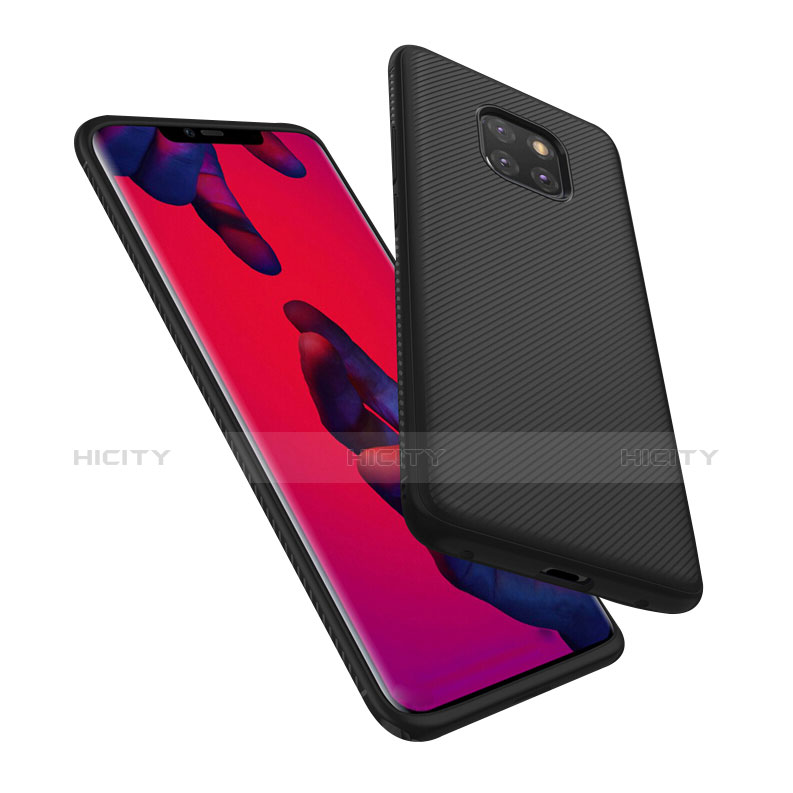 Funda Silicona Goma Twill para Huawei Mate 20 Pro Negro