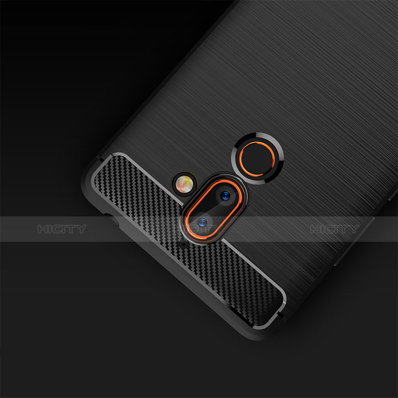 Funda Silicona Goma Twill para Nokia 7 Plus Negro