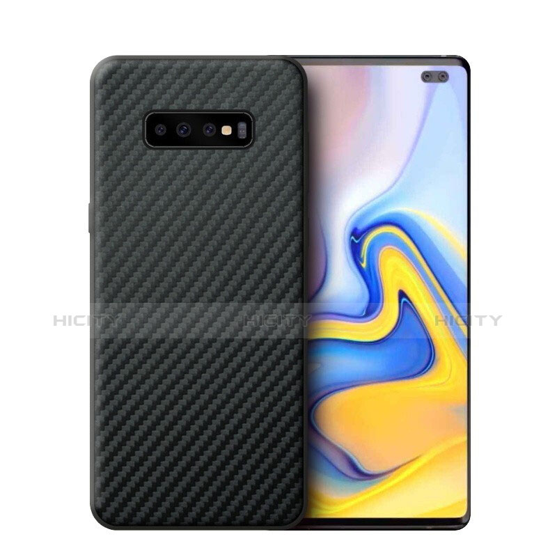 Funda Silicona Goma Twill para Samsung Galaxy S10 Plus Negro