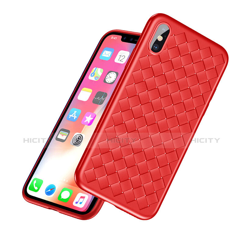 Funda Silicona Goma Twill R02 para Apple iPhone X Rojo