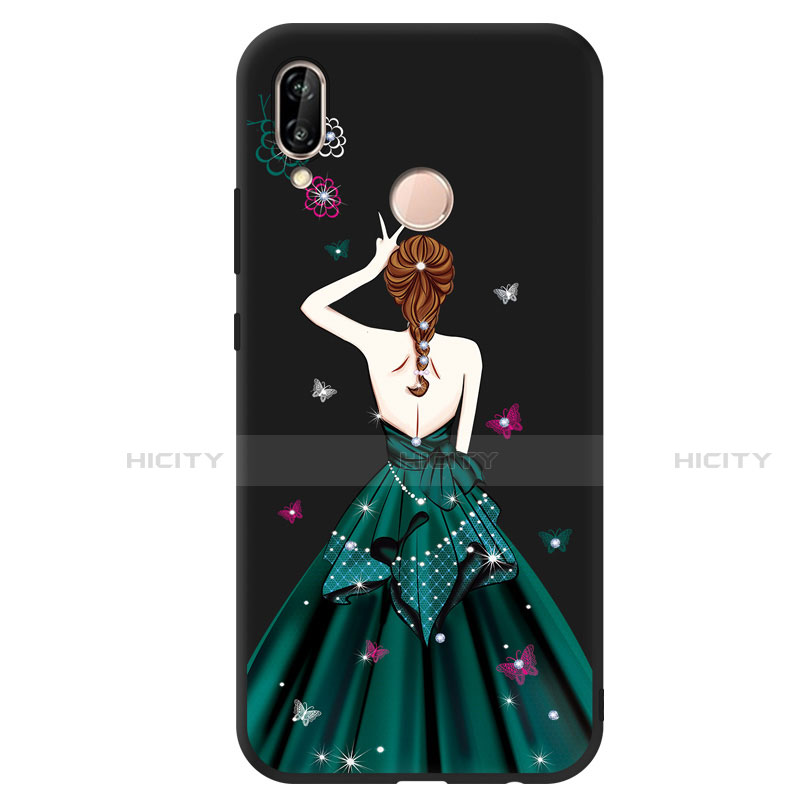 Funda Silicona Goma Vestido de Novia Carcasa para Huawei Nova 3e Verde