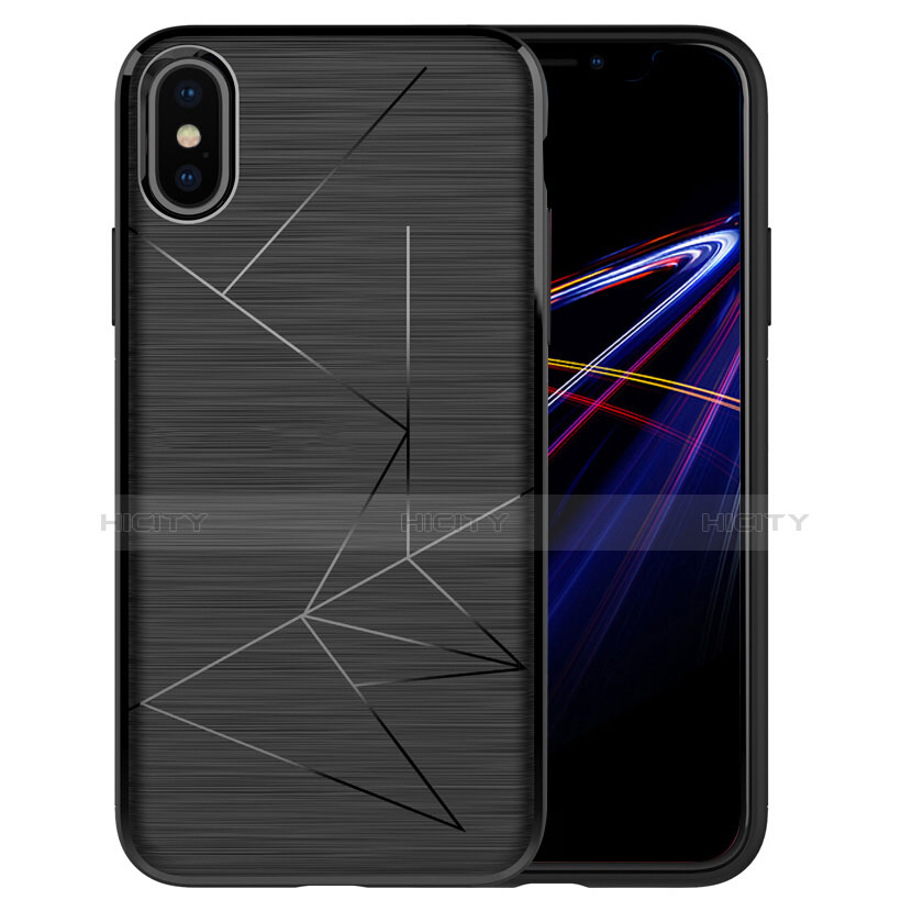 Funda Silicona Line R01 para Apple iPhone Xs Negro