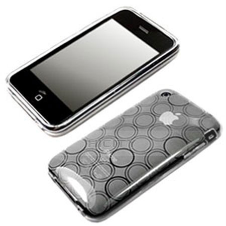 Funda Silicona Transparente Circulo para Apple iPhone 3G 3GS Blanco