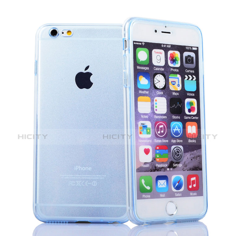 Funda Silicona Transparente Cubre Entero para Apple iPhone 6S Azul