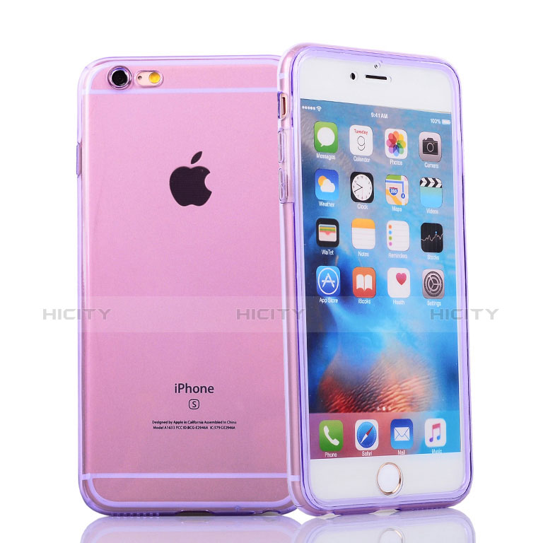 Funda Silicona Transparente Cubre Entero para Apple iPhone 6S Morado