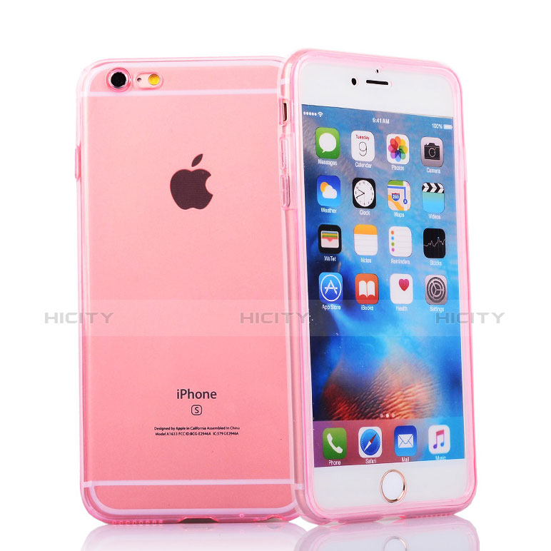 Funda Silicona Transparente Cubre Entero para Apple iPhone 6S Rosa