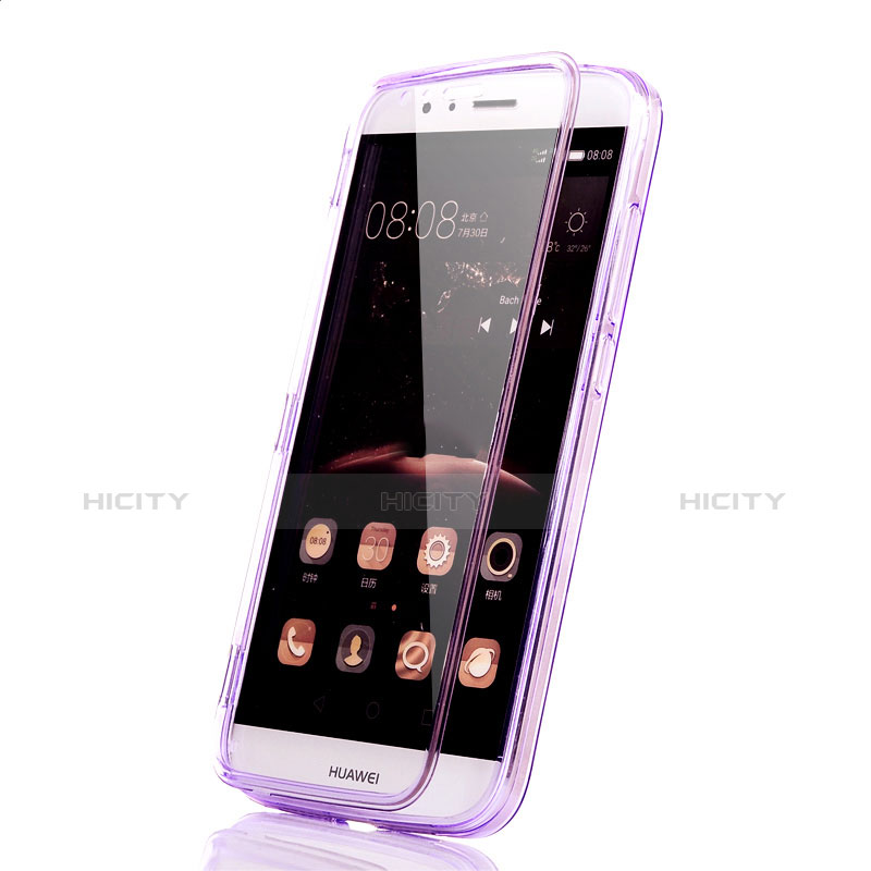 Funda Silicona Transparente Cubre Entero para Huawei G8 Morado