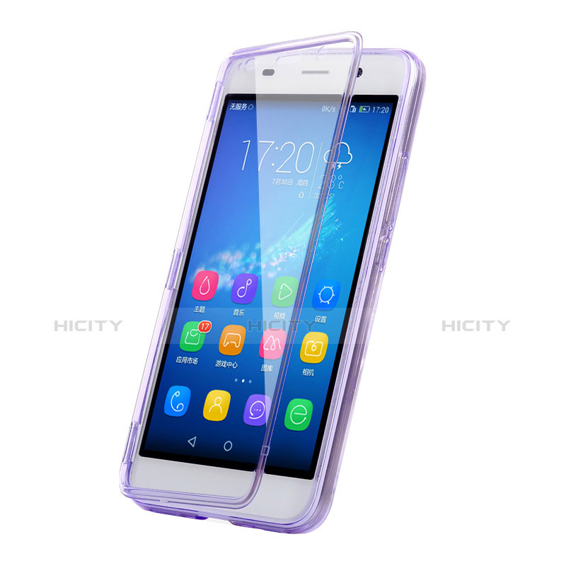 Funda Silicona Transparente Cubre Entero para Huawei Honor 4A Morado