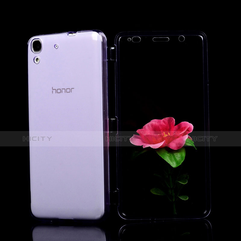 Funda Silicona Transparente Cubre Entero para Huawei Honor 4A Morado