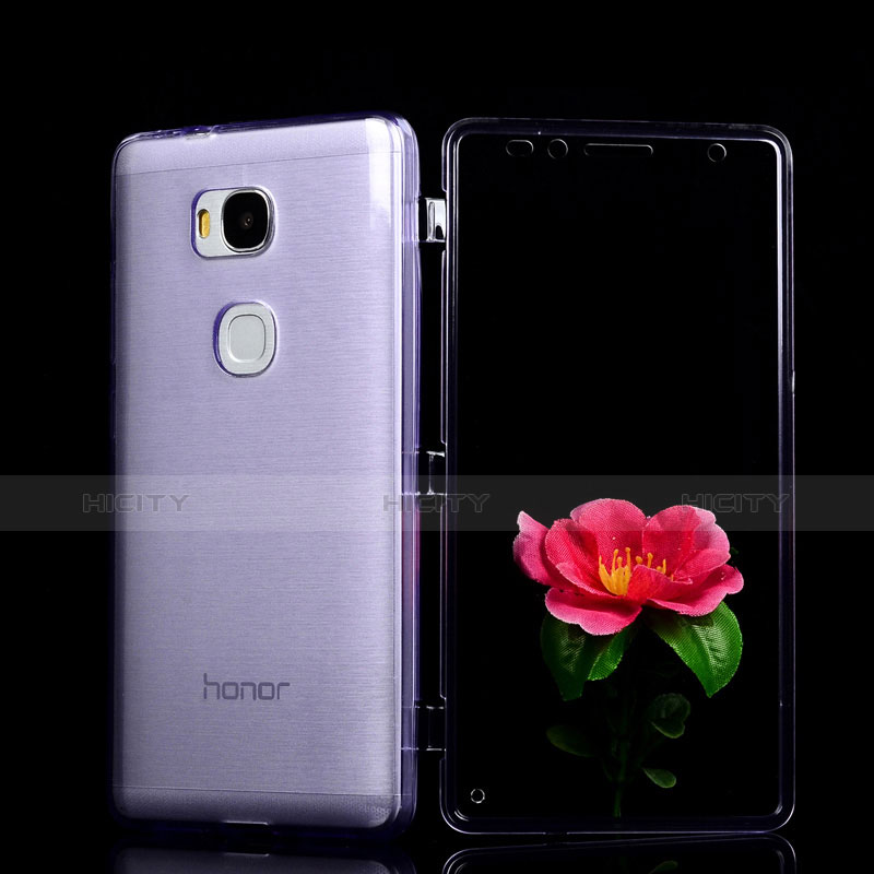 Funda Silicona Transparente Cubre Entero para Huawei Honor 5X Morado