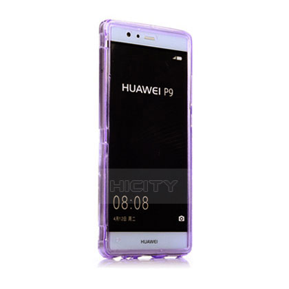 Funda Silicona Transparente Cubre Entero para Huawei P9 Plus Morado