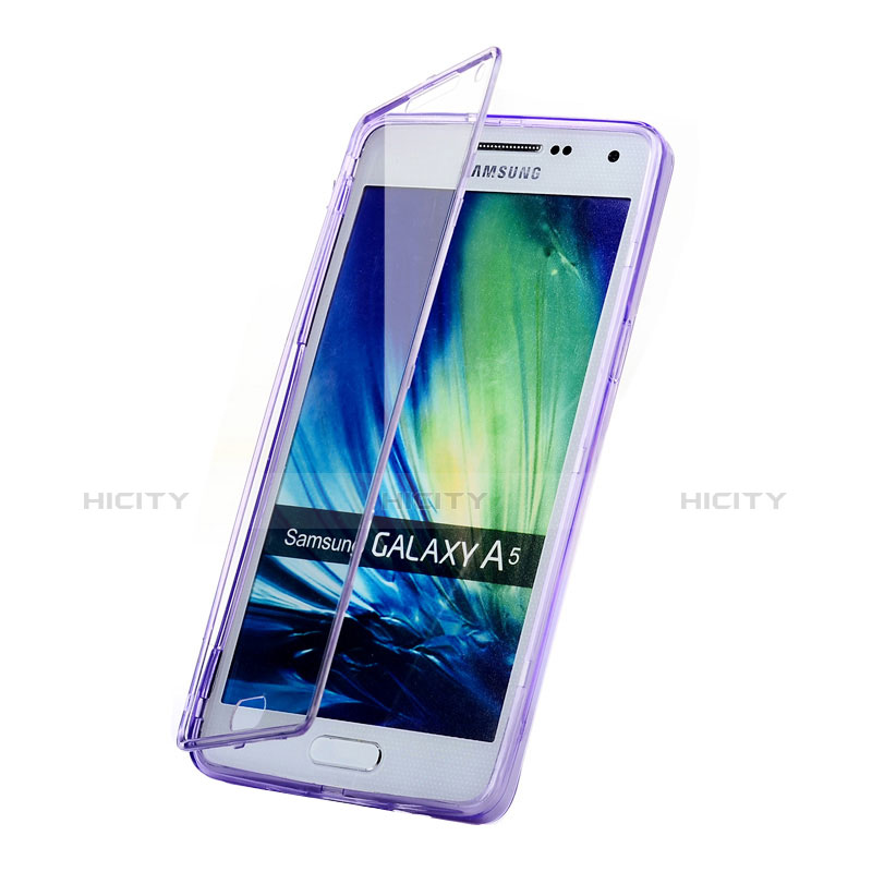 Funda Silicona Transparente Cubre Entero para Samsung Galaxy A5 Duos SM-500F Morado