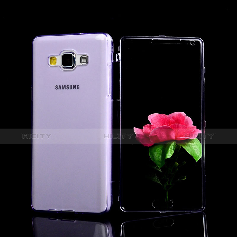 Funda Silicona Transparente Cubre Entero para Samsung Galaxy A5 Duos SM-500F Morado