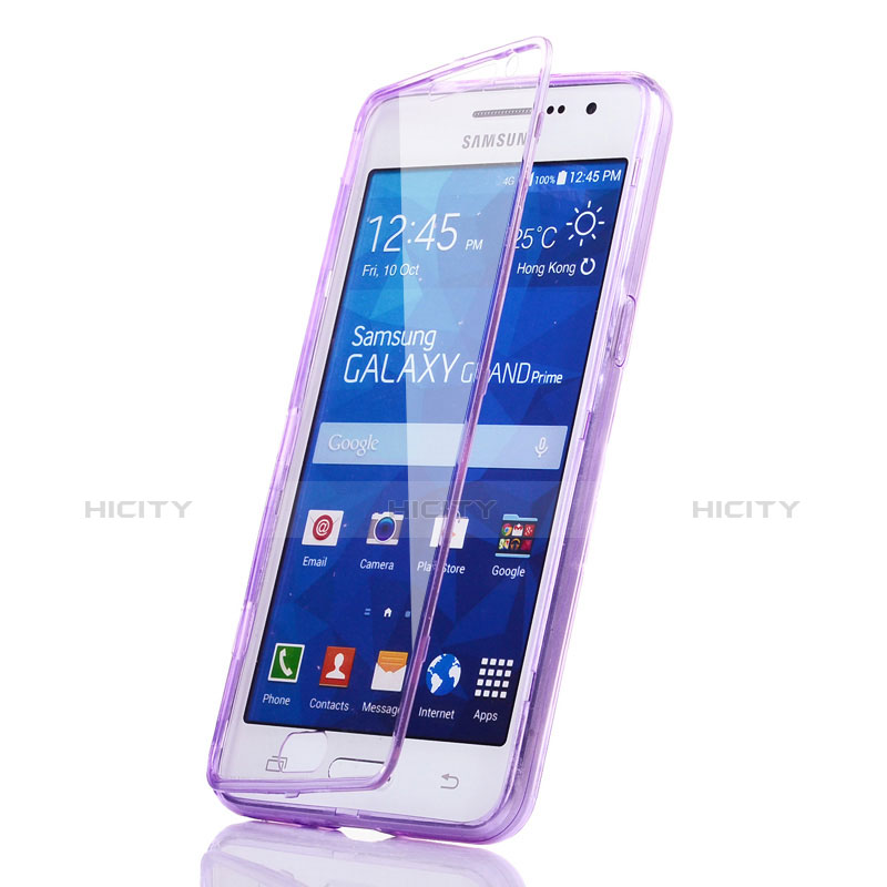 Funda Silicona Transparente Cubre Entero para Samsung Galaxy Grand Prime SM-G530H Morado