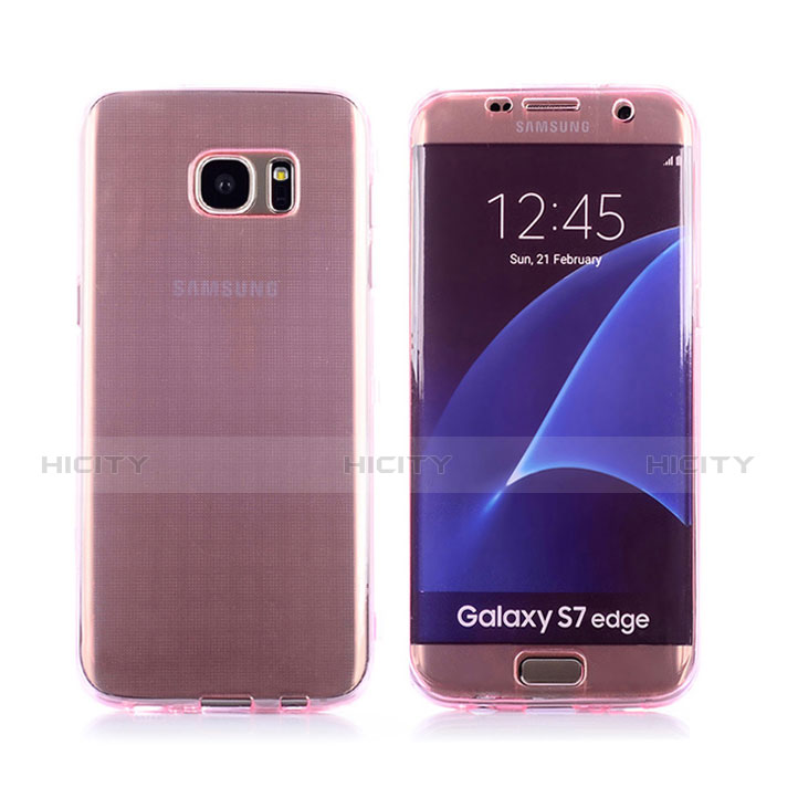 Funda Silicona Transparente Cubre Entero para Samsung Galaxy S7 Edge G935F Morado