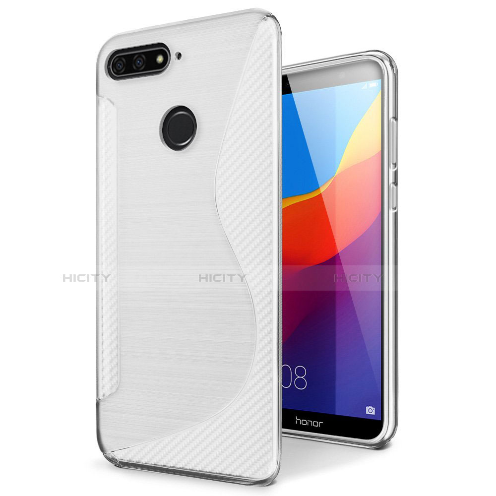 Funda Silicona Transparente S-Line Carcasa para Huawei Honor 7A Blanco