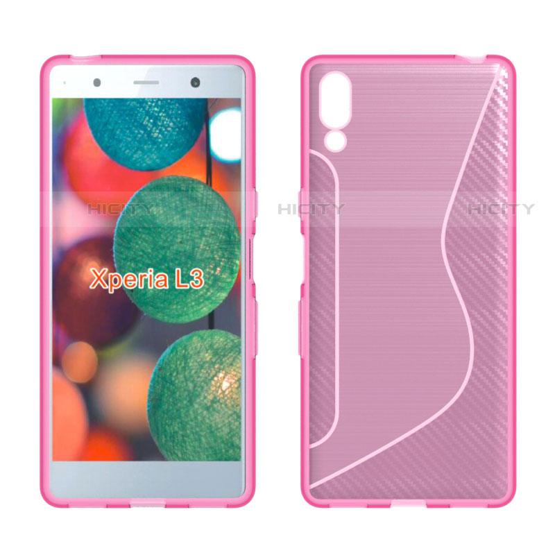 Funda Silicona Transparente S-Line Carcasa para Sony Xperia L3 Rosa