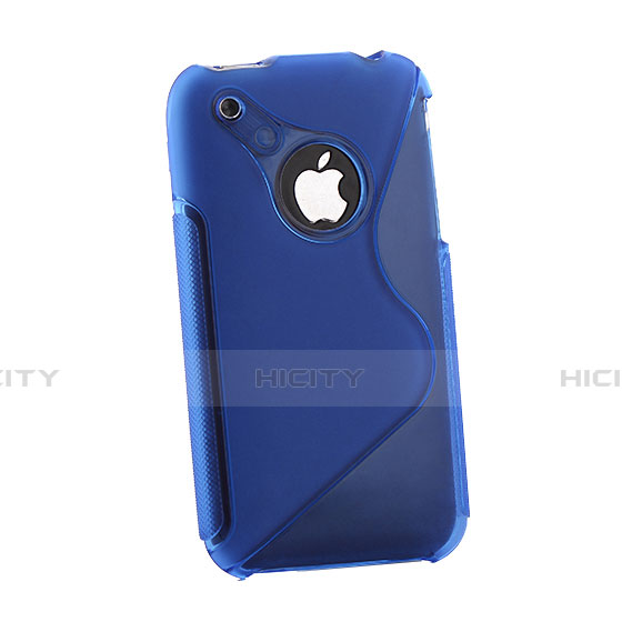 Funda Silicona Transparente S-Line para Apple iPhone 3G 3GS Azul