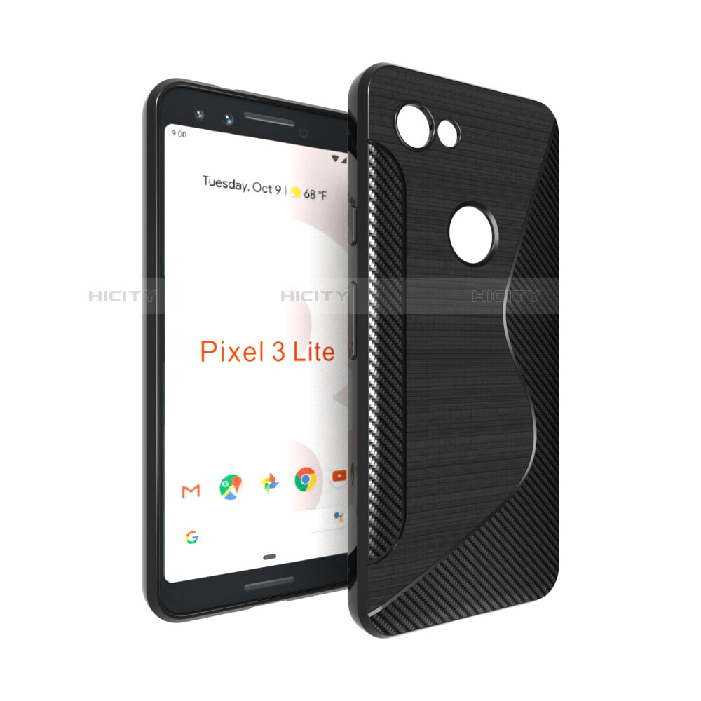 Funda Silicona Transparente S-Line para Google Pixel 3a Negro