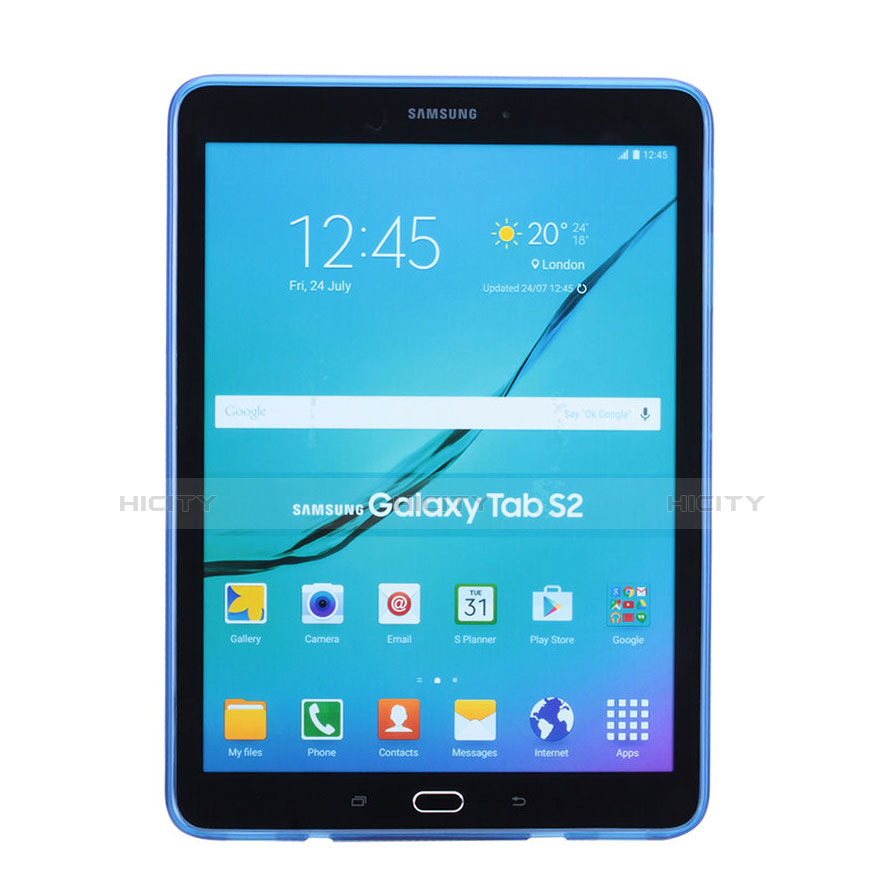 Funda Silicona Transparente X-Line para Samsung Galaxy Tab S2 8.0 SM-T710 SM-T715 Azul