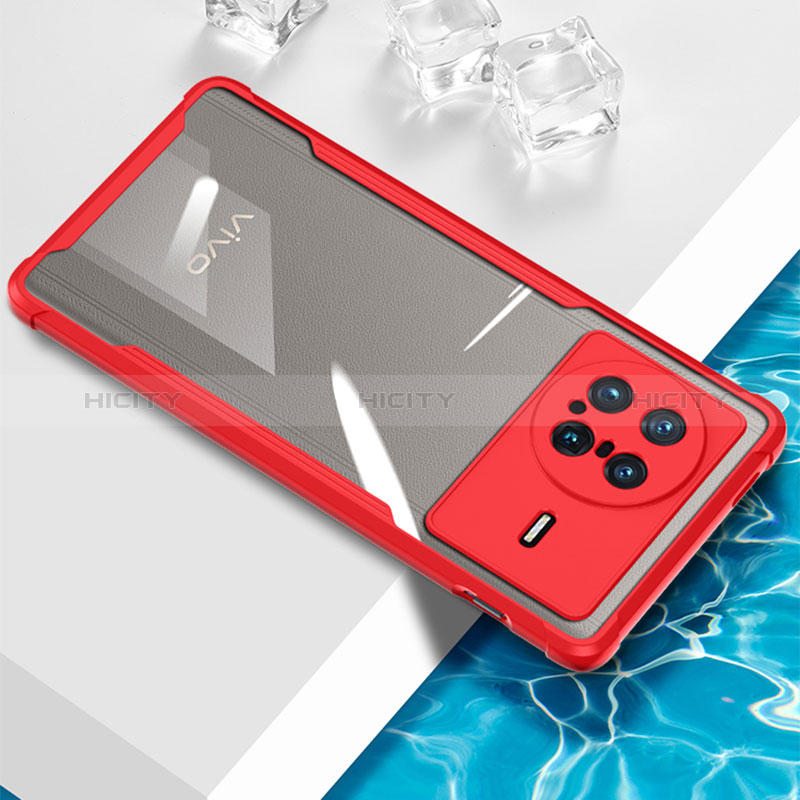 Funda Silicona Ultrafina Carcasa Transparente BH1 para Vivo X Note Rojo