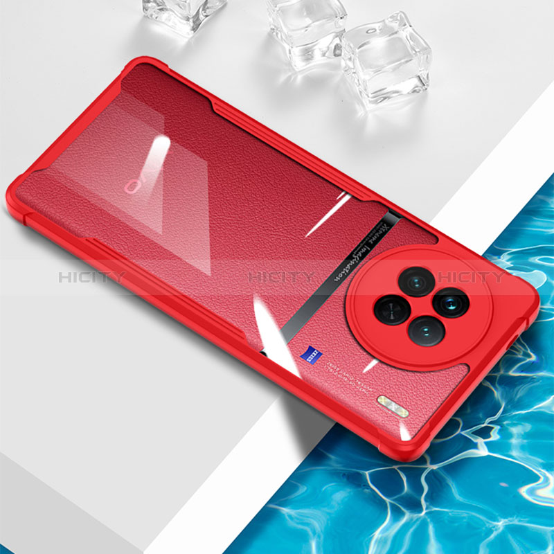 Funda Silicona Ultrafina Carcasa Transparente BH1 para Vivo X90 Pro+ Plus 5G Rojo