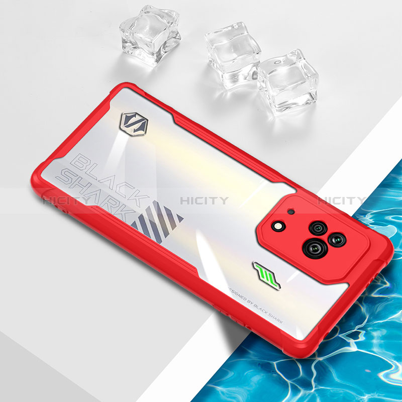 Funda Silicona Ultrafina Carcasa Transparente BH1 para Xiaomi Black Shark 5 5G Rojo