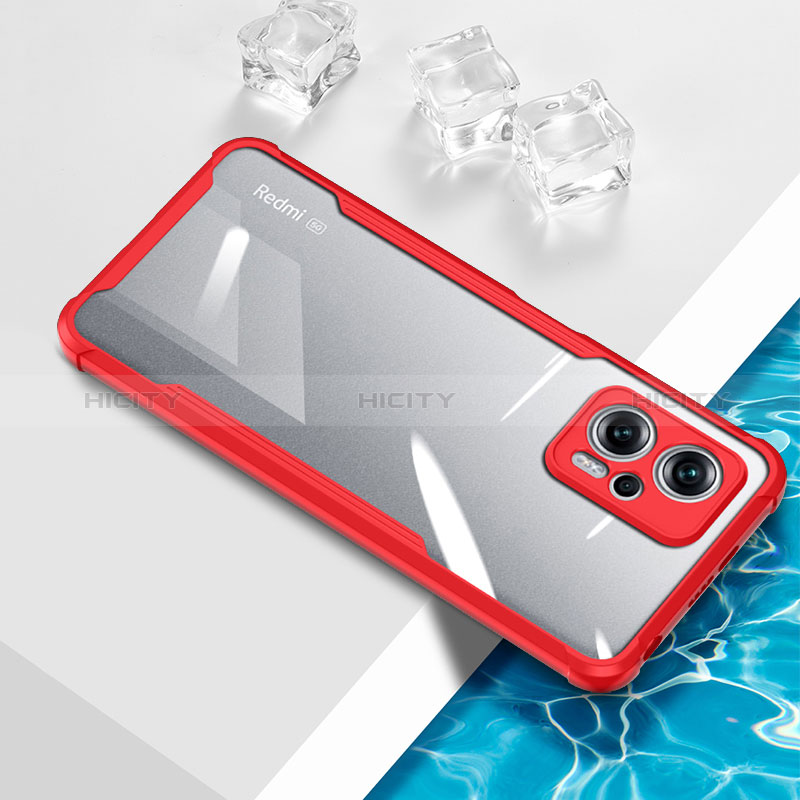 Funda Silicona Ultrafina Carcasa Transparente BH1 para Xiaomi Redmi Note 12T Pro 5G Rojo