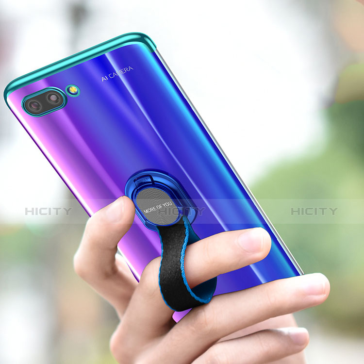 Funda Silicona Ultrafina Carcasa Transparente con Anillo de dedo Soporte para Huawei Honor 10