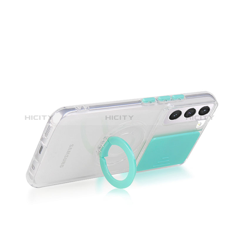 Funda Silicona Ultrafina Carcasa Transparente con Anillo de dedo Soporte S01 para Samsung Galaxy S24 5G