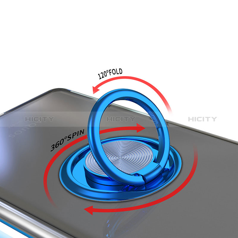 Funda Silicona Ultrafina Carcasa Transparente con Magnetico Anillo de dedo Soporte AN1 para Sharp Aquos Sense5G